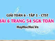 Giải bài 6 trang 54 Toán 6 Tập 1 SGK Chân trời sáng tạo